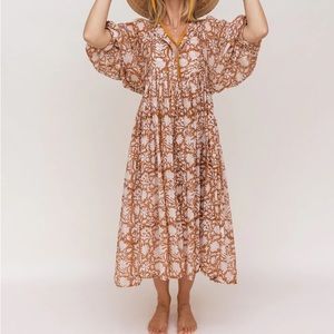 Daughters of India Kyra Midi Dress in Caramel